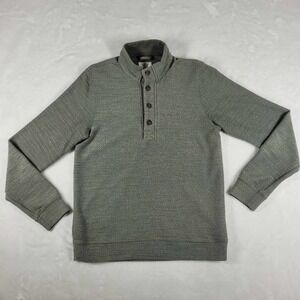 Marine Layer Mock Neck 1/4 Button‎ Sweater Men's Small Green Organic Cotton